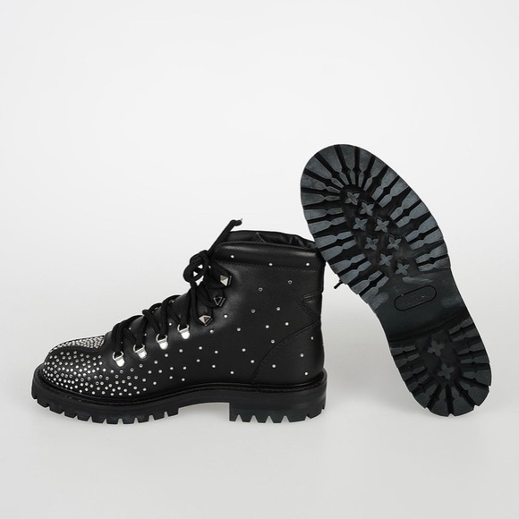Valentino GARAVANI STUDDED COMBAT ANKLE BOOTS 40.5 - Picture 2 of 7